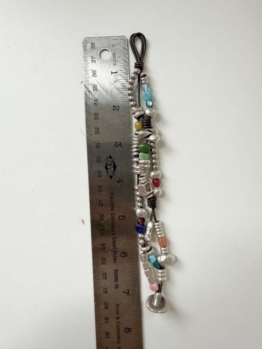 Uno De 50 Beaded Silver Bracelet with Multicolor glass beads - Picture 4 of 4